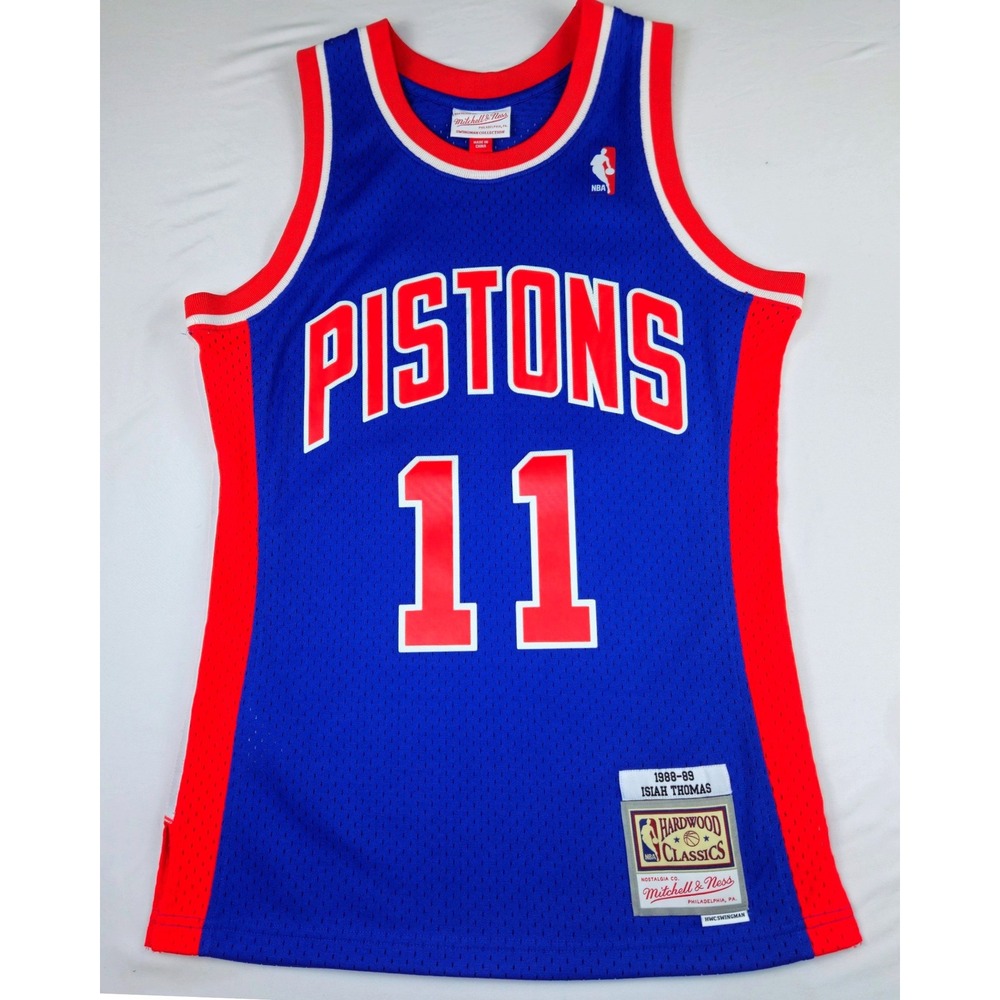Mitchell & Ness Isiah Thomas Detroit Pistons 1988-89 Jersey Blue Mens Small